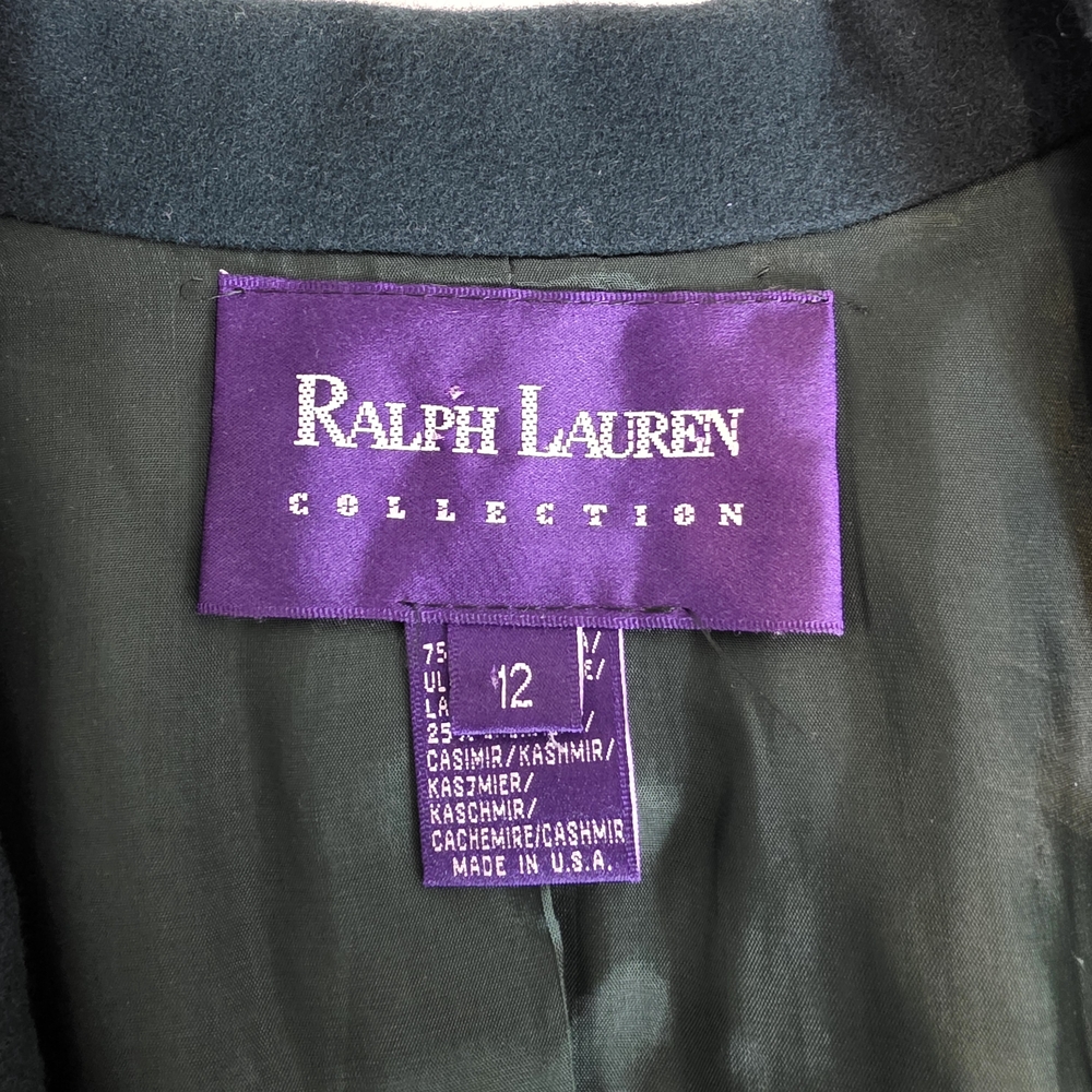 Vintage Ralph Lauren Purple Label Wool Cashmere Blazer Jacket In Green - Picture 4 of 9